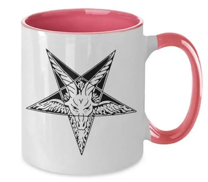 Exclusive Custom Lucifer Mug Design Engraved Sigil of Lucifer and Baphomet on a Personalized Ceramic Cup Thoughtful Perfect for Coffee Break