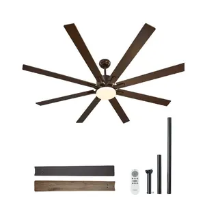 fathersdaygift VEVOR 72 In Ceiling Fan with Light, 6-Speed Remote Control, Dimmable 3-Color Temperature, Reversible DC Motor, Modern Low Profile Flush Mount Fan for Bedroom, Living Room, Indoor/Outdoor Use, Coffee