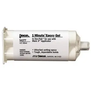 Devcon 50 mL Cartridge Two Part Epoxy 45 sec Working Time, 1,600 psi Shear Strength 14277