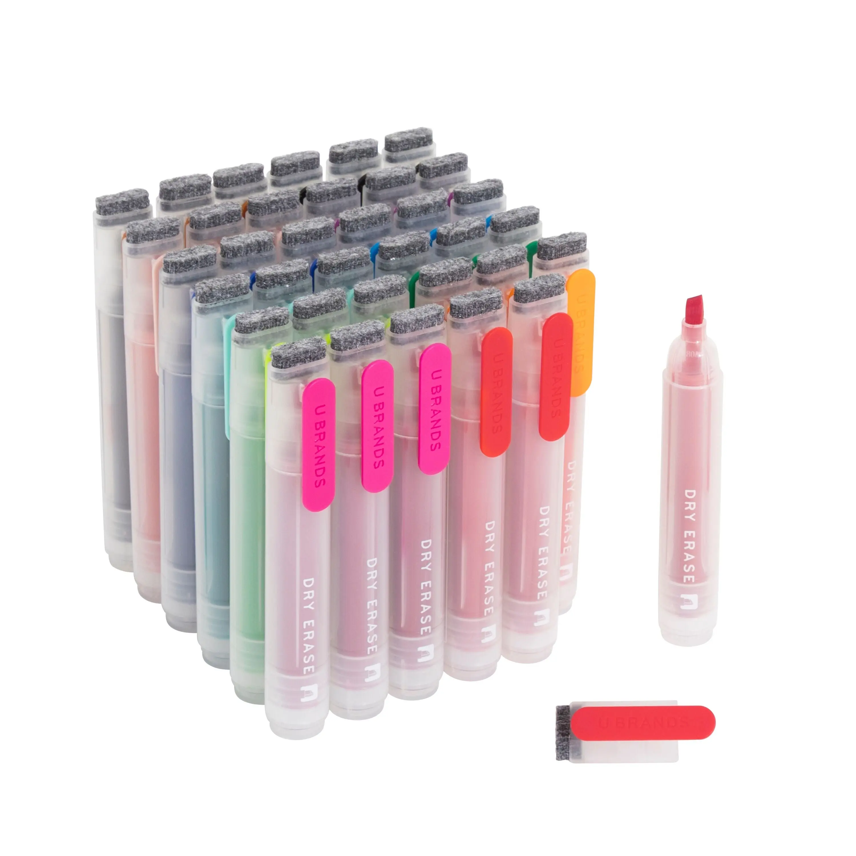 Chisel Clip Dry Erase Markers, 36 CT - Clear Edge Assorted