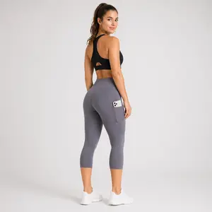 DREAM YOGA US High Waisted Capri Leggings for Women with Pockets, Soft Stretch Yoga Pants, High Waist Support Workout Gym Pilates Running Athletic Leggings, Cropped Activewear for Daily Wear outdoorfun