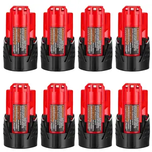 8-Pack 3.0Ah Replacement Battery Compatible with Milwaukee 12V Cordless Power Tools, 3000mAh Lithium Ion Battery Replacement for 48-11-2420 48-11-2440 48-11-2402 48-11-2411 48-11-2412