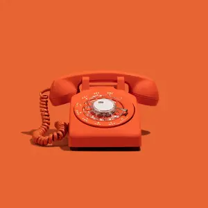 RENTAL | The Bowie - Orange Rotary Phone Audio Guest Book