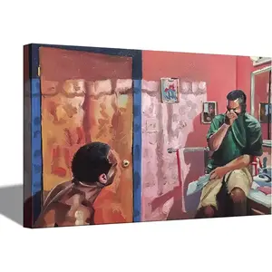 Funny Bathroom Canvas Wall Art Toilet Wall Decor Pictures Funny Bathroom Humour Smell Poster Print Oil Painting Modern Artwork for Living Room Dorm Home Pop Decoration UV-Protected bathroom wall art home decor