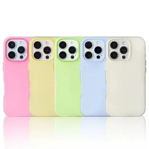 Luxury Matte Jelly Candy 2 IN 1 Case for iPhone 16 15 14 13 12 Pro Max 11 16Plus Armor Shockproof Candy Clear Soft Bumper Cover