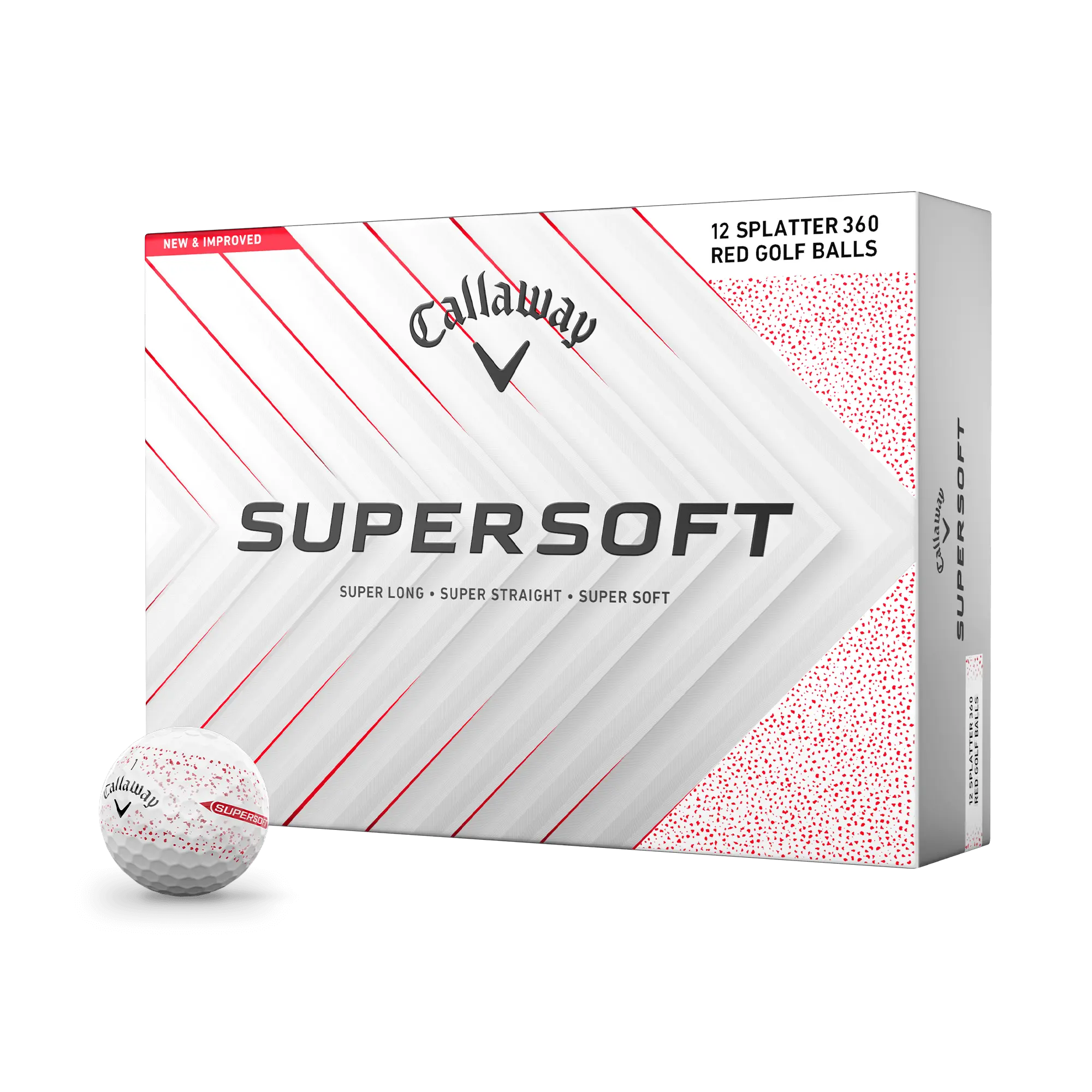 Callaway Golf Supersoft Splatter 360 Red Golf Balls Callaway Golf Supersoft Splatter 360 Red Golf Balls