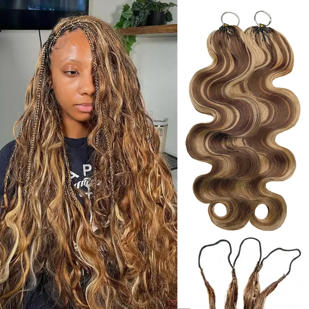 Color P4/27 Body Wave Crochet Human Hair Highlight Honey Blonde 4-5 Packs for Full Head  50g/Pack 40 Strands/Pack Knotless Pre-Separated for Boho Braids Miracle Knots 99j Burmese Curly Human Hair Crochet Time-Saving Knotless Design