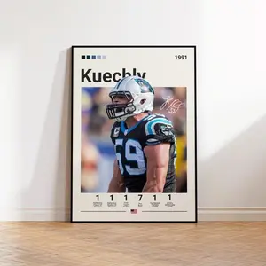Football PosterLuke Kuechly Poster, Carolina Panthers Poster, NFL Poster, Sports Poster, NFL Fans, Football Poster, NFL Wall Art, Sports Bedroom Posters