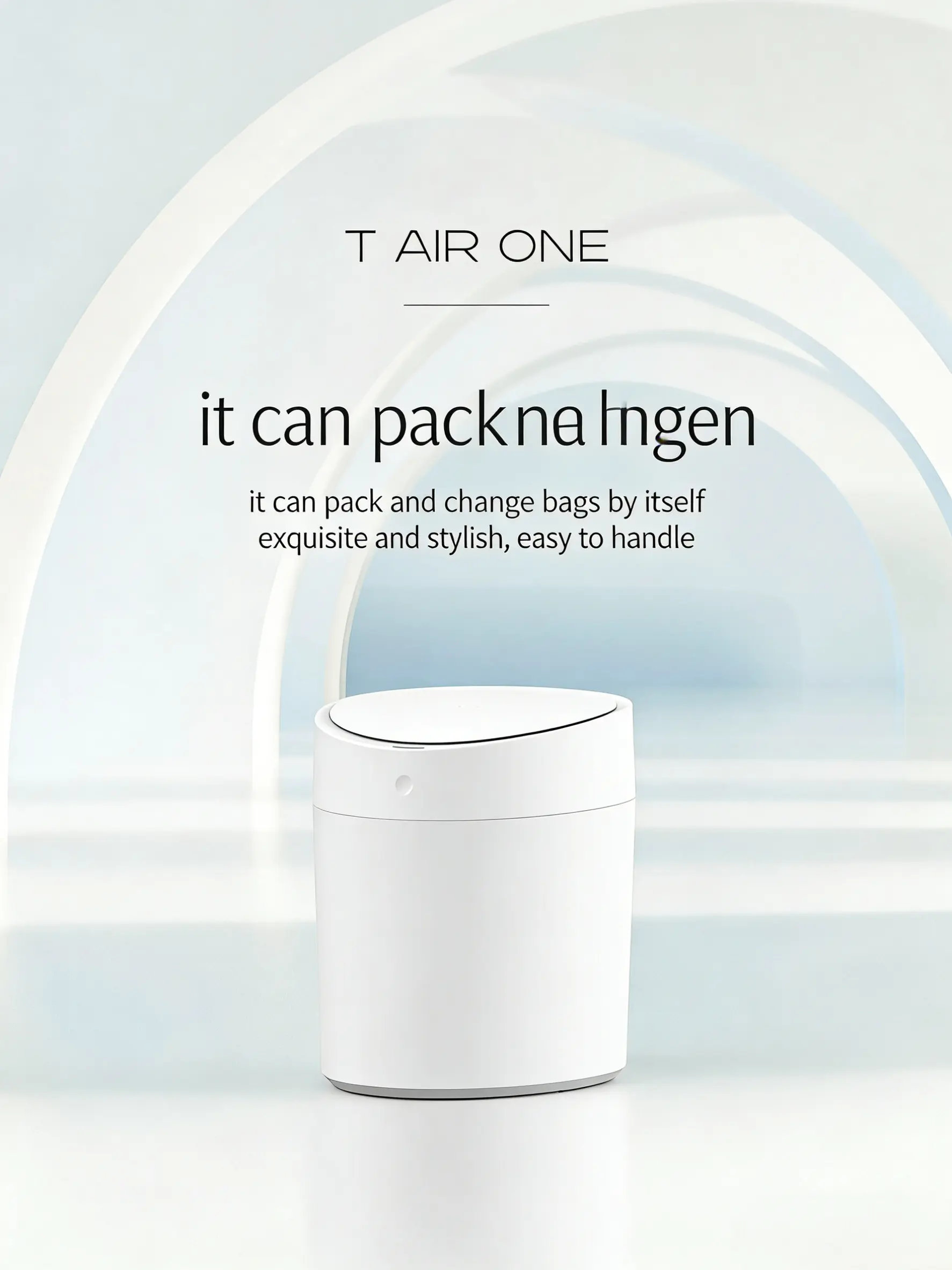 TOWNEW/T Air One Smart Automatic Packing & Bag Replacement Trash Can for Home Use with Sensing for Living Room and Bedroom