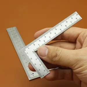 Stainless Steel L-shaped Ruler, Precision Straight Ruler, Double Sided Measuring Ruler, Hand Measuring Tool for DIY, Wallet Making