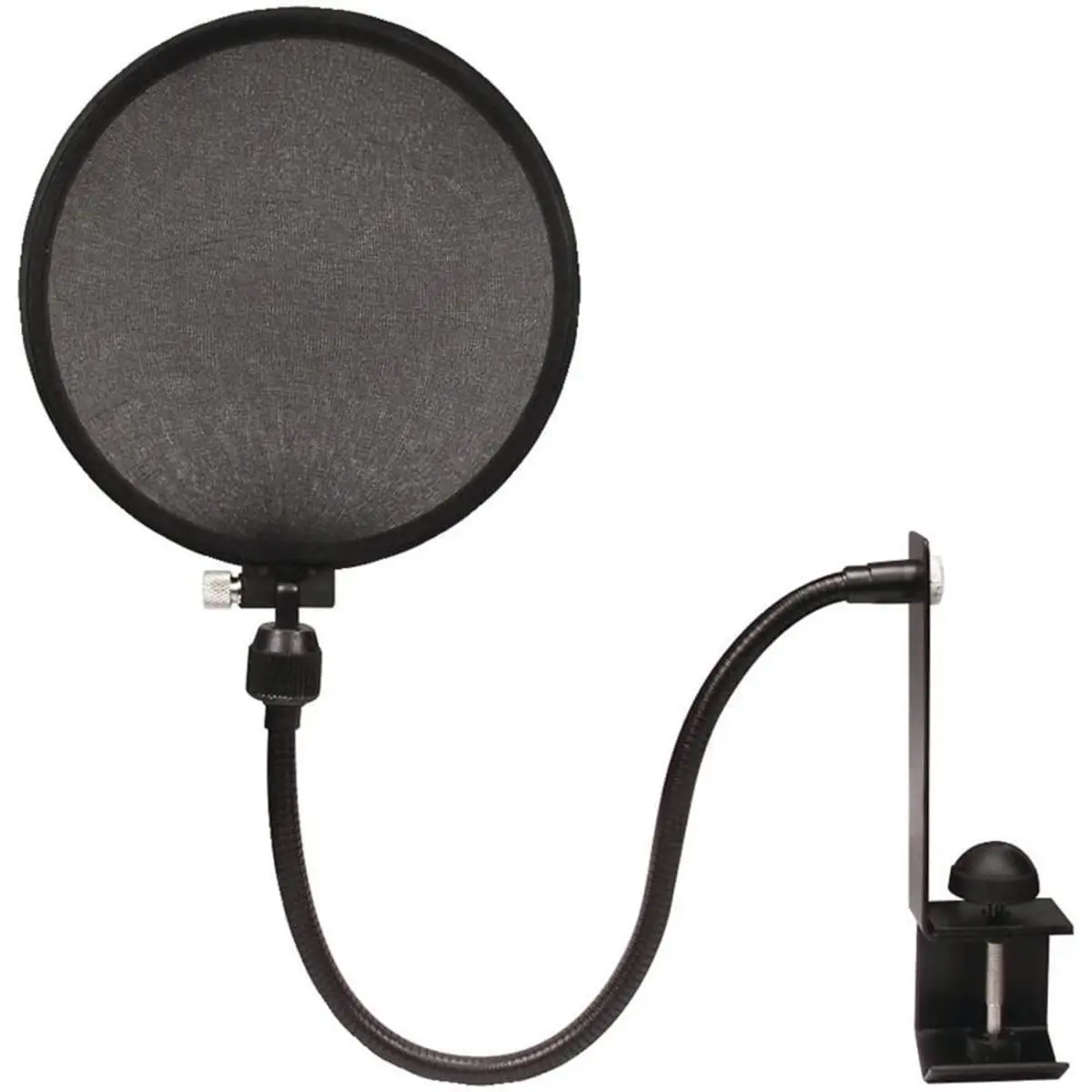 Nady SPF-1 Microphone Pop Filter with Mesh Screen, Boom Arm Clamp, and Audio Gear Components, Black