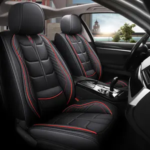 Full-Coverage Nappa Leather Car Seat Covers with Built-in Lumbar Support – Breathable, Durable & All-Season Fit