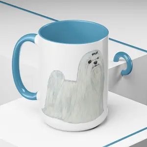 Maltese Mug, Dog Breed Coffee Mug 15oz - Well Bred Show Dogs - Useful Gifts for Dog Lovers, Dishwasher Safe, Microwave Safe