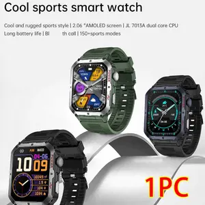 AI smartwatch 2.06 with full touchscreen, high appearance, low power consumption and long battery life. Scan for matching, 120+ sports modes, voice assistant, APP sports push. Stopwatch, camera remote control, music player, calculator. Perfect gift for