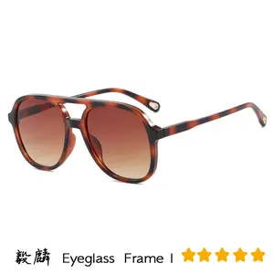 Tortoise Double-Bridge Aviator Sunglasses Large-Frame Sun Protection for Street Photography & Driving Casual Versatile Style