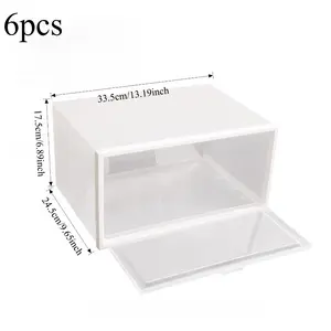 Upgraded thickened shoe box storage box Transparent drawer shoe storage box Space-saving plastic shoe cabinet pull-out shoe box