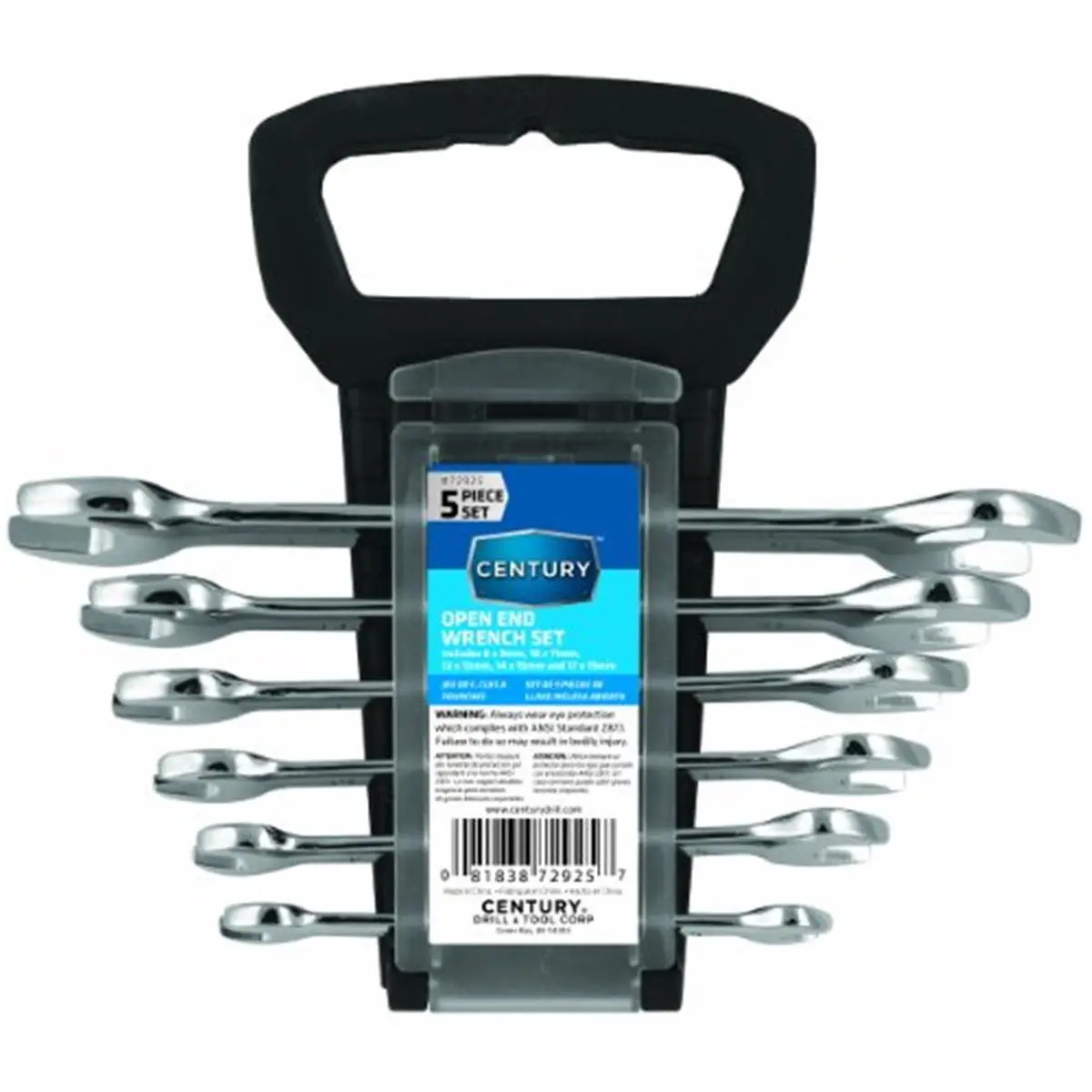 Century Drill & Tool 5-Piece Metric Open-End Combination Wrench Set, Drop Forged Form Alloy Steel, for DIY Maintenance