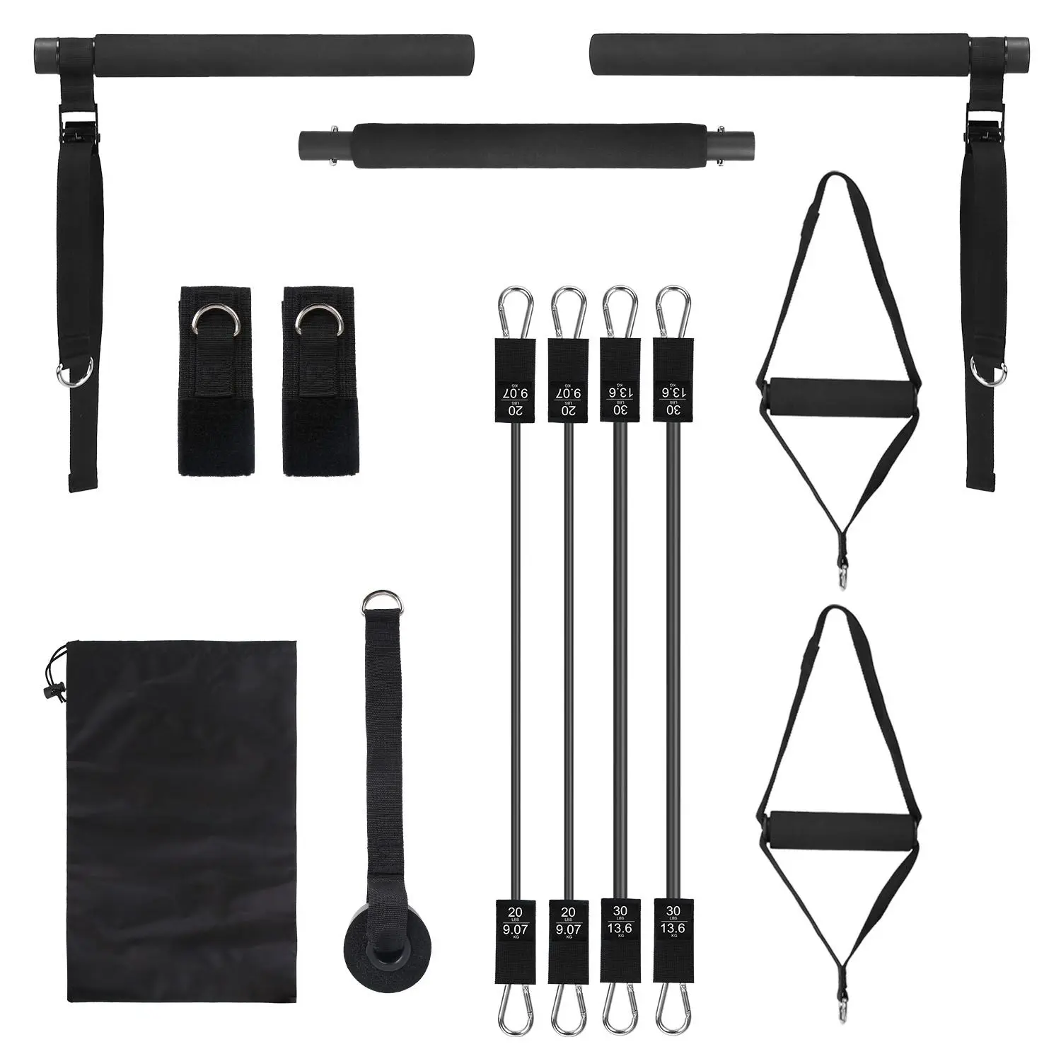 Pilates Bar Kit with Resistance Bands Multifunctional Pilates Yoga Toning Bar Full Body Exercise for All Levels