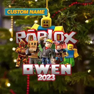 Personalized Roblox Game Christmas Ornament, Video Gaming Ornament, Roblox Christmas Ornament Tree Hanging Decor, Christmas Gifts (Please note the name or image you want to customize or send it to me via message)