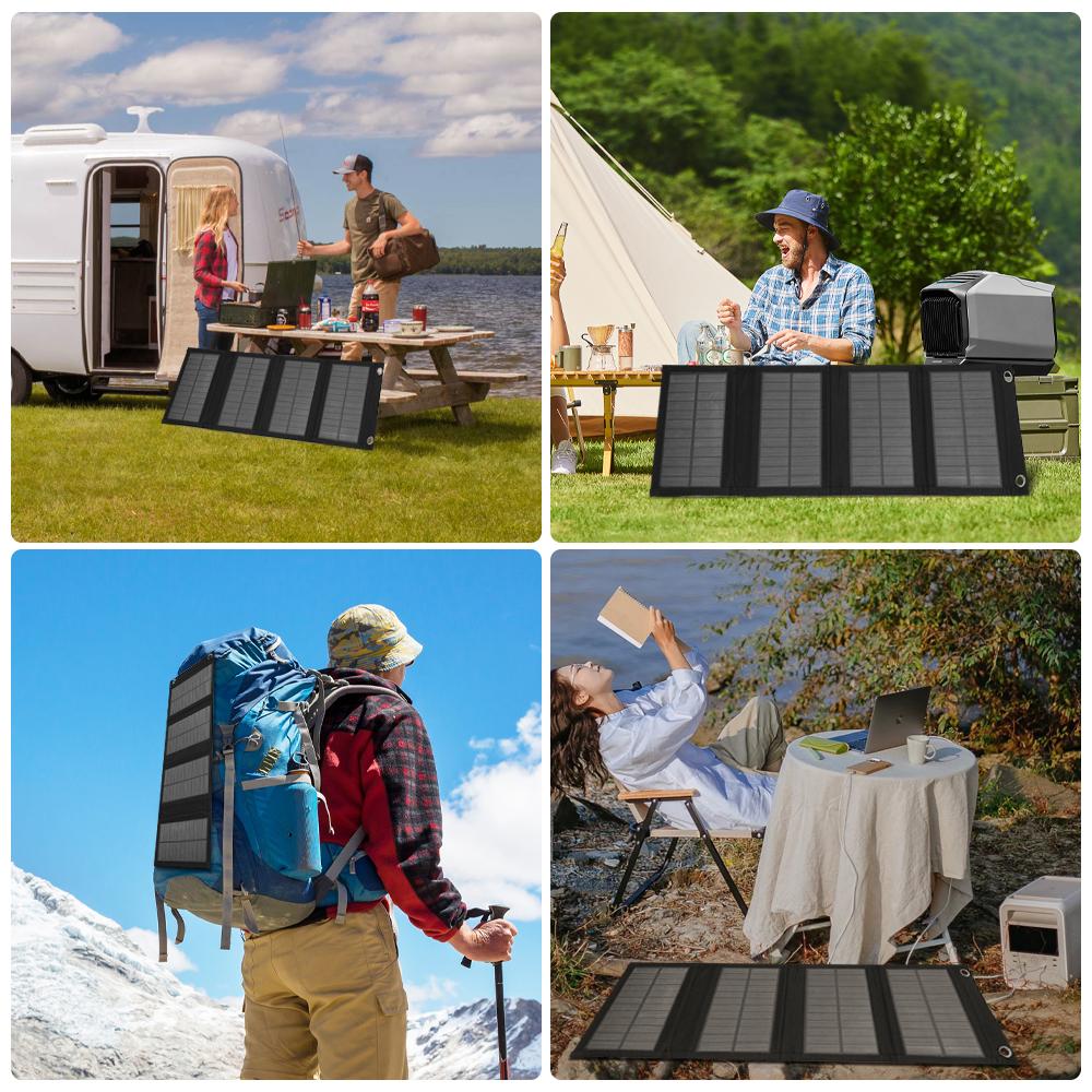 Portable Foldable Folding Solar Panel Monocrystalline Solar Panels Usb 24V Charger Outdoor Camping Waterproof