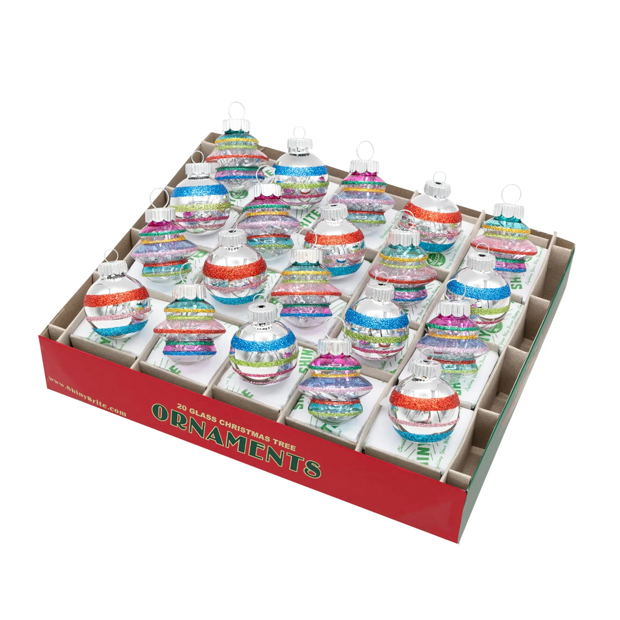 Mid Century Christmas Confetti, 20-Count, 1.25 Inches Bright Jewel-Toned Multicoloured Shapes & Rounds - Festive Party Home Decoration Supplies
