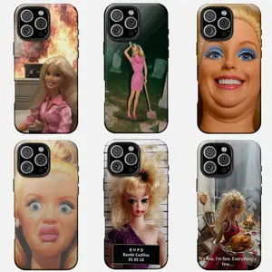 Funny Unhinged Fashion Baby Doll Meme Phone Case, Chaotic Ironic Doll Graphic Cover, Relatable Sarcastic Expression iPhone Shell, Everything is Fine Doll Case Iphone 17 Promax 16 Pro 15 14 12 11 Samsung S24