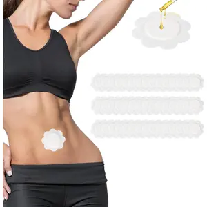 40pcs Disposable Castor Oil Pack Wrap for Belly Button, Organic Cotton Castor Oil Patches for Belly Button, Self-Adhesive Portable Highly Absorbent Belly Button Cover (Oil Not Included) organic cotton easy Fragrance Scent