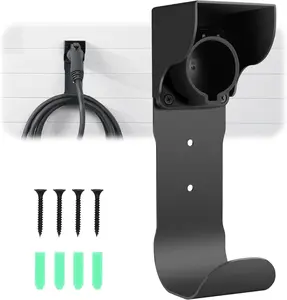 Autel EV Charger Holder, Wall-Mount Connector Nozzle Holster Dock with J-Hook for SAE J1772, Electric Car Charger Cable Organizer, Space Saving