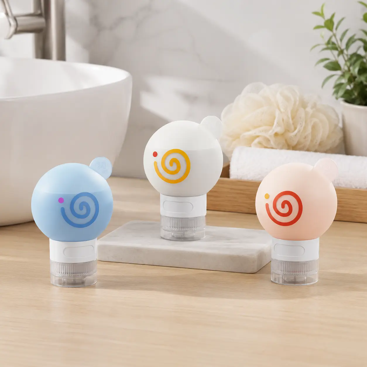 3 Pieces, Silicone Travel Squeeze Bottles, Leak Proof Portable Dispensing Containers for Liquid Toiletries Storage During Travel Use