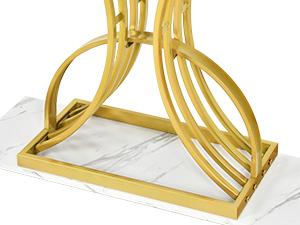 DWVO Gold Console Table, Modern Sofa Table for Living Room, Hallway, Entryway, 40 inch Narrow Entryway Table, Faux Marble White