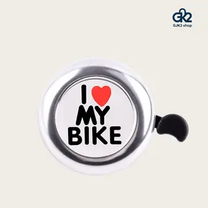Cute I Love My Bike Bicycle Bell, Loud Clear Sound Safety Warning Bell, Alloy Mini Bike Horn for Kids Adults