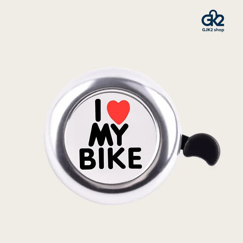 Cute I Love My Bike Bicycle Bell, Loud Clear Sound Safety Warning Bell, Alloy Mini Bike Horn for Kids Adults