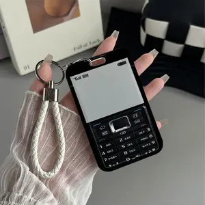 Keypad Phone Interface Pattern Design Plastic Id Card Holder Badge Holder With Lanyard for Doctors, Nurses, Students-Bus Card Case, Campus Card Protector Perfect Halloween Christmas Gift