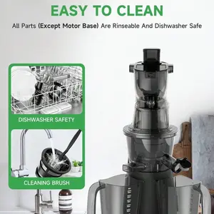 Cold Press Juicer Machines, Slow Masticating Juicers With 3.3-Inch Wide Dual Feed Chute For Whole Fruits And Vegetables, Juice Extractor Maker With Quiet Motor, High Yield