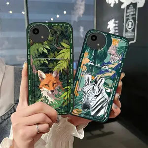 Card slot Soft case Phone Case For Sharp Aquos wish4/SH-52E Cute TPU Graffiti Card sleeve Back Cover Waterproof Anti-knock Shockproof Dirt-resistant Anti-dust Durable Card bag