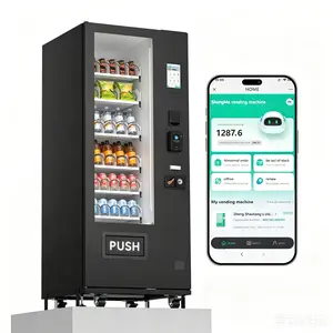 PACAU Commercial Vending Machine for Sale, Refrigerated Vending Machine Snacks and Drinks Combo with Credit Card & NFC Payment, Vending Machine for Home or Office