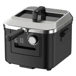 Mainstays 4-Liter Matte Black Electric Deep Fryer with Adjustable Temperature Control