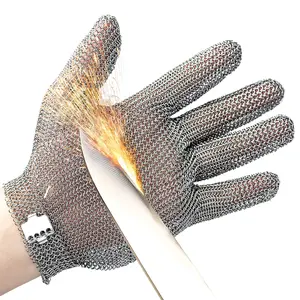 Schwer ProGuard-X Highest Level Cut Resistant Stainless Steel Metal Mesh Chainmail Glove PM5201 Butcher Glove for Meat Cutting Food Processing Knife Sharpening Oyster Shucking Kitchen Fish Fillet Safety Protector