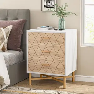 Tribesigns 3-Drawer Nightstand, Large Bed Side Table for Bedroom Living Room