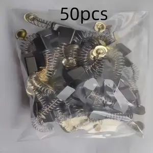 50-Piece Carbon Brush Replacement Kit, Metal Base for Drills Sanders Grinders Motors, Durable Motor Repair Parts Kit, Toolkit