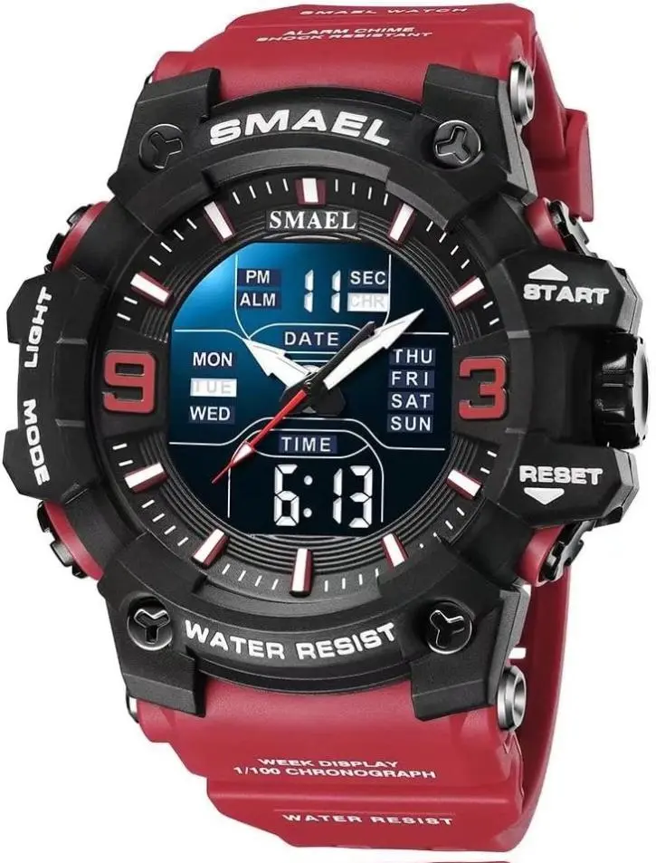 Men's Military Watches Outdoor Sports Watch Waterproof LED Date Alarm Digital Analog Wrist Watches for Men