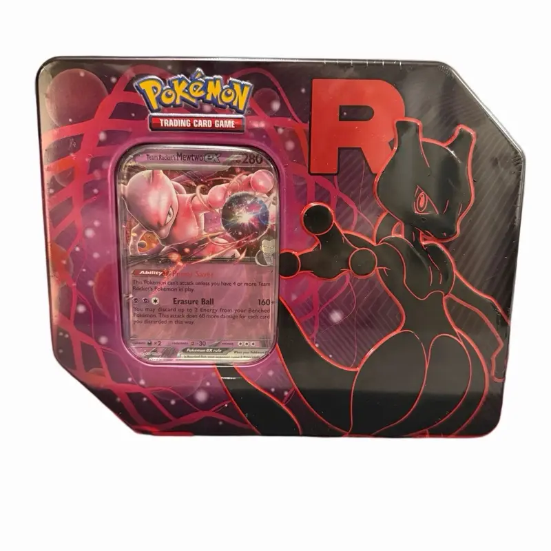 Pokemon TCG Team Rocket Tin Featuring Mewtwo Ex Nidoking Ex or Persian Ex Collectible Trading Card Game Tin with 5 Booster Packs and Live Code Card - TikTok Shop Pokemon TCG Team Rocket Tin Featuring Mewtwo Ex Nidoking Ex or Persian Ex Collectible Trading Card Game Tin with 5 Booster Packs and Live Code Card - TikTok Shop