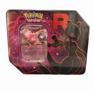 Pokemon TCG Team Rocket Tin Featuring Mewtwo Ex Nidoking Ex or Persian Ex Collectible Trading Card Game Tin with 5 Booster Packs and Live Code Card