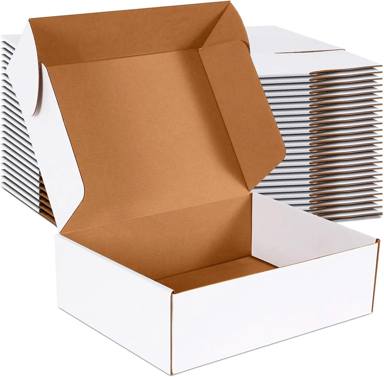 12x9x4 inch Shipping Boxes Set of 20 White Corrugated Cardboard Box Literature Mailer for Mailing Packing Moving and Storage