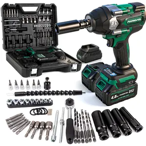 PAOWAFOL 3 in 1 Cordless Impact Wrench,Electric brushless impact wrench with 2×4.0 Battery,Sockets,Drills,Screws-Ideal for Car&Home,Gift for family