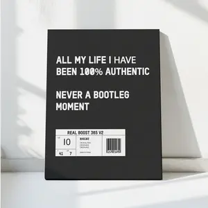 Hype Sneakerhead Quote Wall Art - Hype Beast Room Canvas Decor - Black & White Minimal Print - Hype House Art