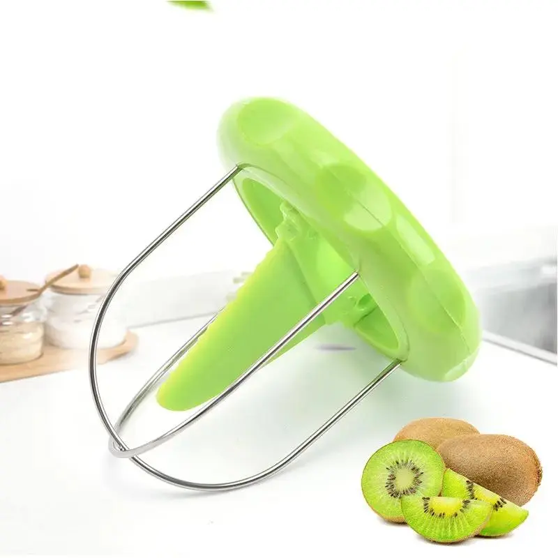 Kiwi Fruit Slicer Peeler ABS Safe Fruit Cutting Tool Portable Non-Electric Kitchen Gadget Easy Kiwi Separating Utensil Perfect for Outdoor Camping Picnic Home Daily Fruit Processing Accessories
