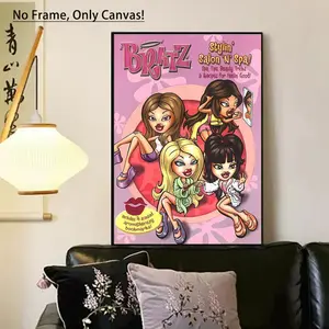 Cartoon Girl Pattern Unframed Painting, Modern Wall Art Poster, Wall Art Decor for Home Living Room Bedroom Study Room, Ornaments(Poster only frameless)