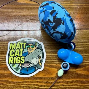 Matt Cat Rig Blue Camo EVA Foam Egg Float with 10/0 Striker Circle Hook
