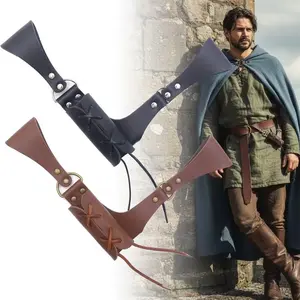 Middle Ages Leather Knight Sword Belt, PU Leather Viking Sword Holder, Cosplay Halloween Accessory, Model Xinghao Jt20